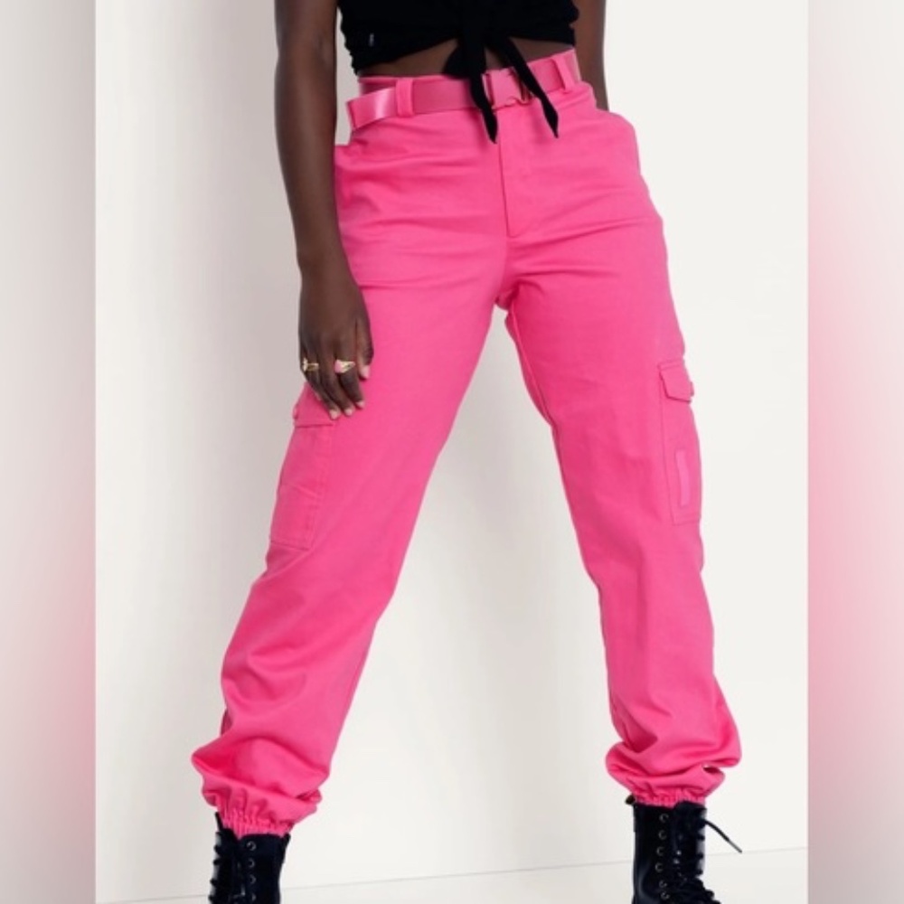 Blackmilk Clothing Hot Pink Cargo Pants